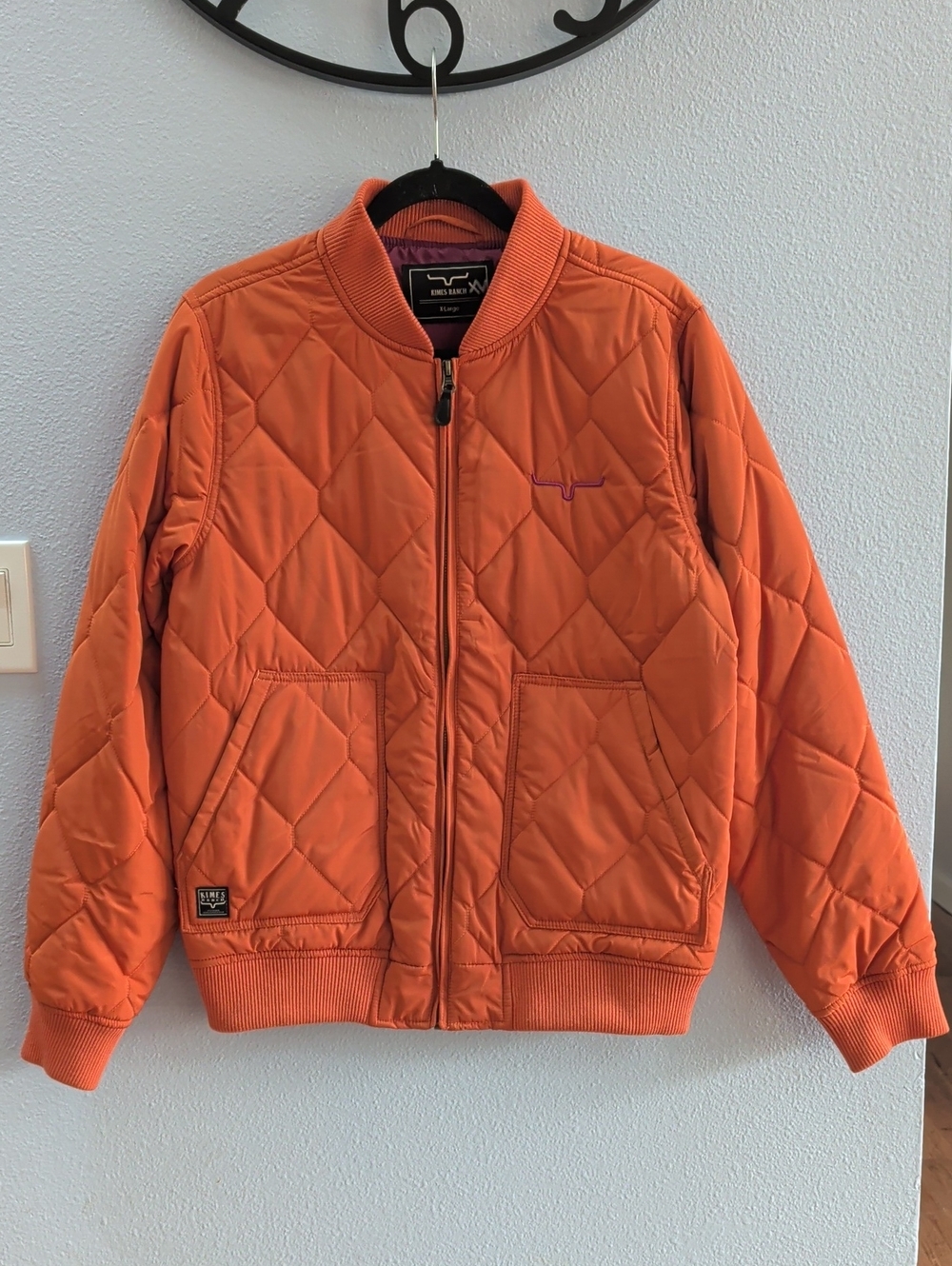 Kimes Ranch Marino Bomber Quilted Puffer Jacket - Orange